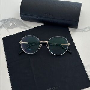 Prada Round VPR 55W Eyeglasses Frames W case y Cloth